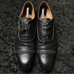 Paul Fredrick Men’s Genuine Leather Dress Ostrich Print Shoes - Men’s Size 13M